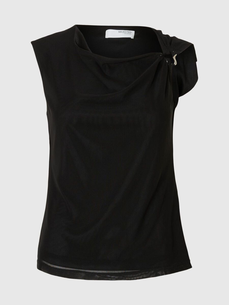 Product tile image - MESH  SLEEVELESS TOP, Black | 16098944_Black