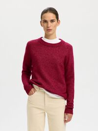 WOOL BLEND JUMPER, Anemone, highres