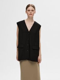 OVERSIZED VEST, Black, highres