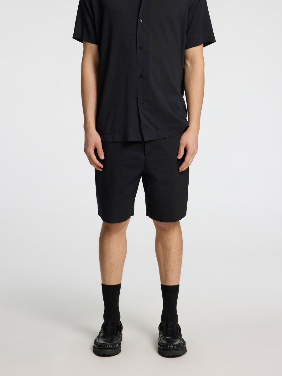 Selected REGULAR FIT CHINO SHORT, Black, highres - 16096752_Black_003.jpg