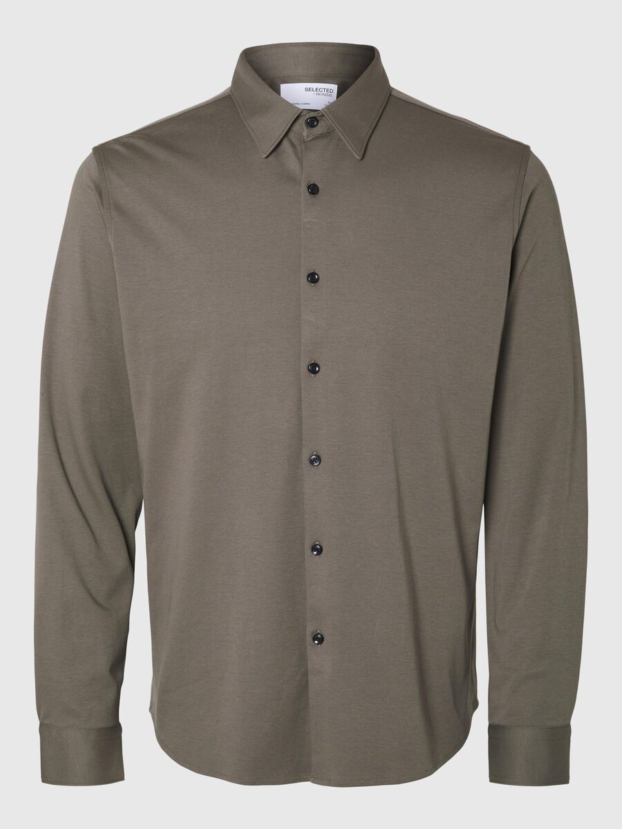 Selected COUPE SLIM CHEMISE, Morel, highres - 16094593_Morel_001.jpg