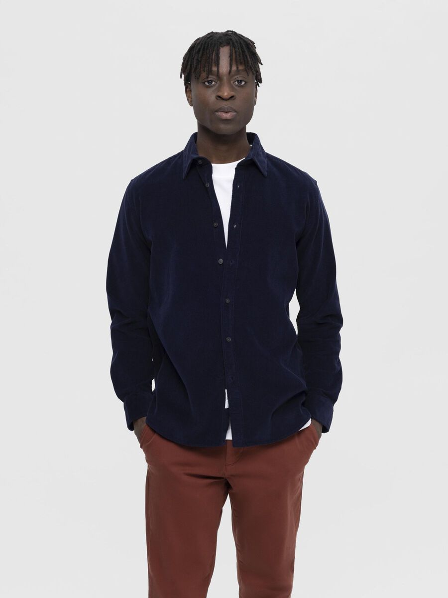 Selected CORDUROY SHIRT, Navy Blazer, highres - 16090182_NavyBlazer_003.jpg