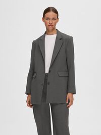 VISCOSEMIX RELAXED BLAZER, Dark Grey Melange, highres