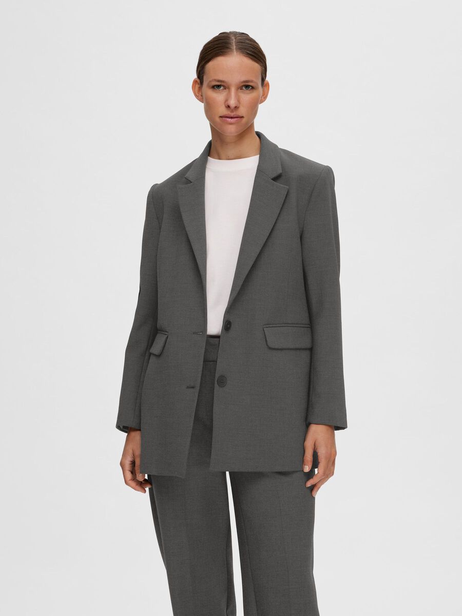 Selected VISCOSEMIX RELAXED BLAZER, Dark Grey Melange, highres - 16092059_DarkGreyMelange_003.jpg