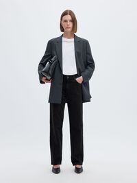 MID WAIST STRAIGHT FIT JEANS, Black Denim, highres