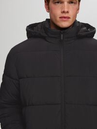 LANGE WATTIERTE JACKE, Black, highres