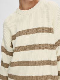 STRIPED KNITTED JUMPER, Snow White, highres
