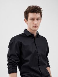 SLIM FIT SKJORTE, Black, highres