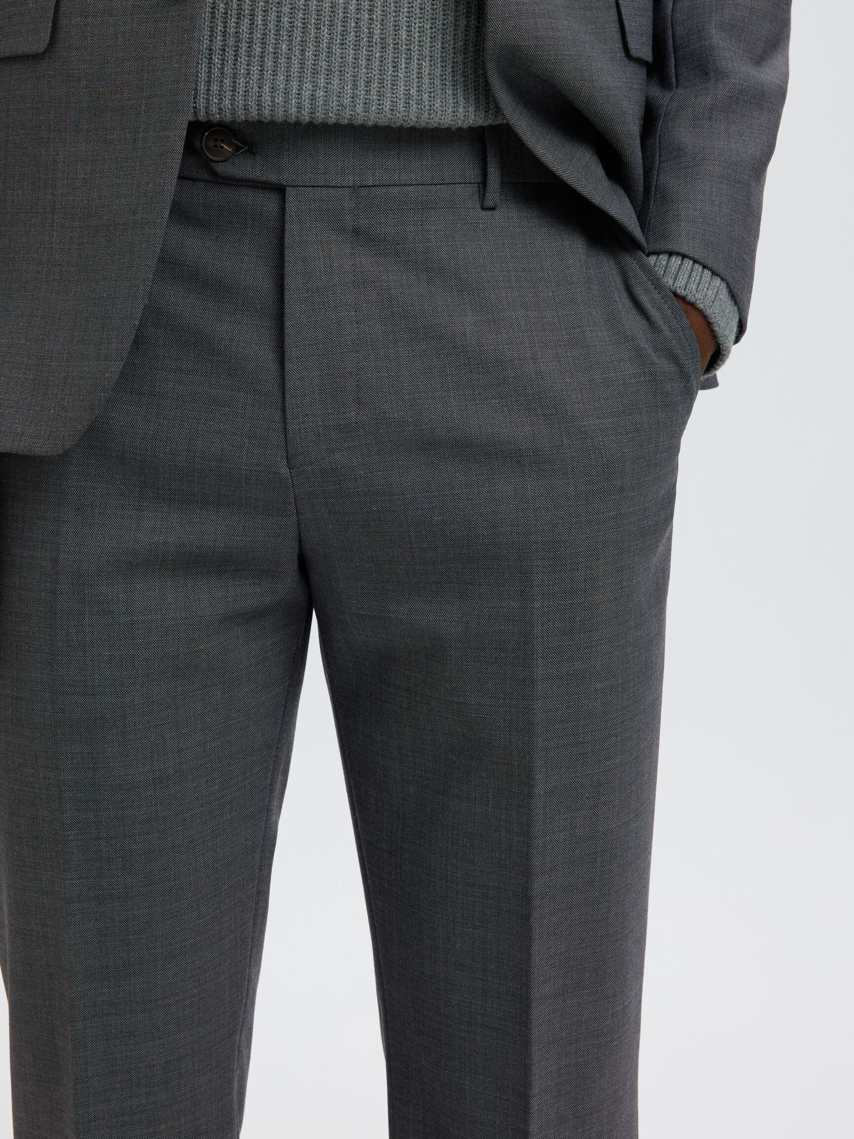 WOOL BLEND  SUIT TROUSERS, Dark Grey, highres