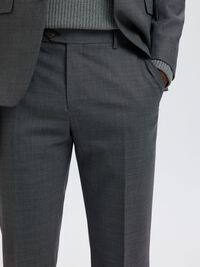 WOOL BLEND  SUIT TROUSERS, Dark Grey, highres
