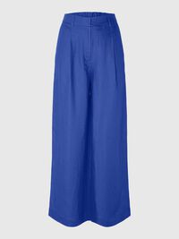LEINENMIX HOSE MIT WEITEM BEIN, Dazzling Blue, highres
