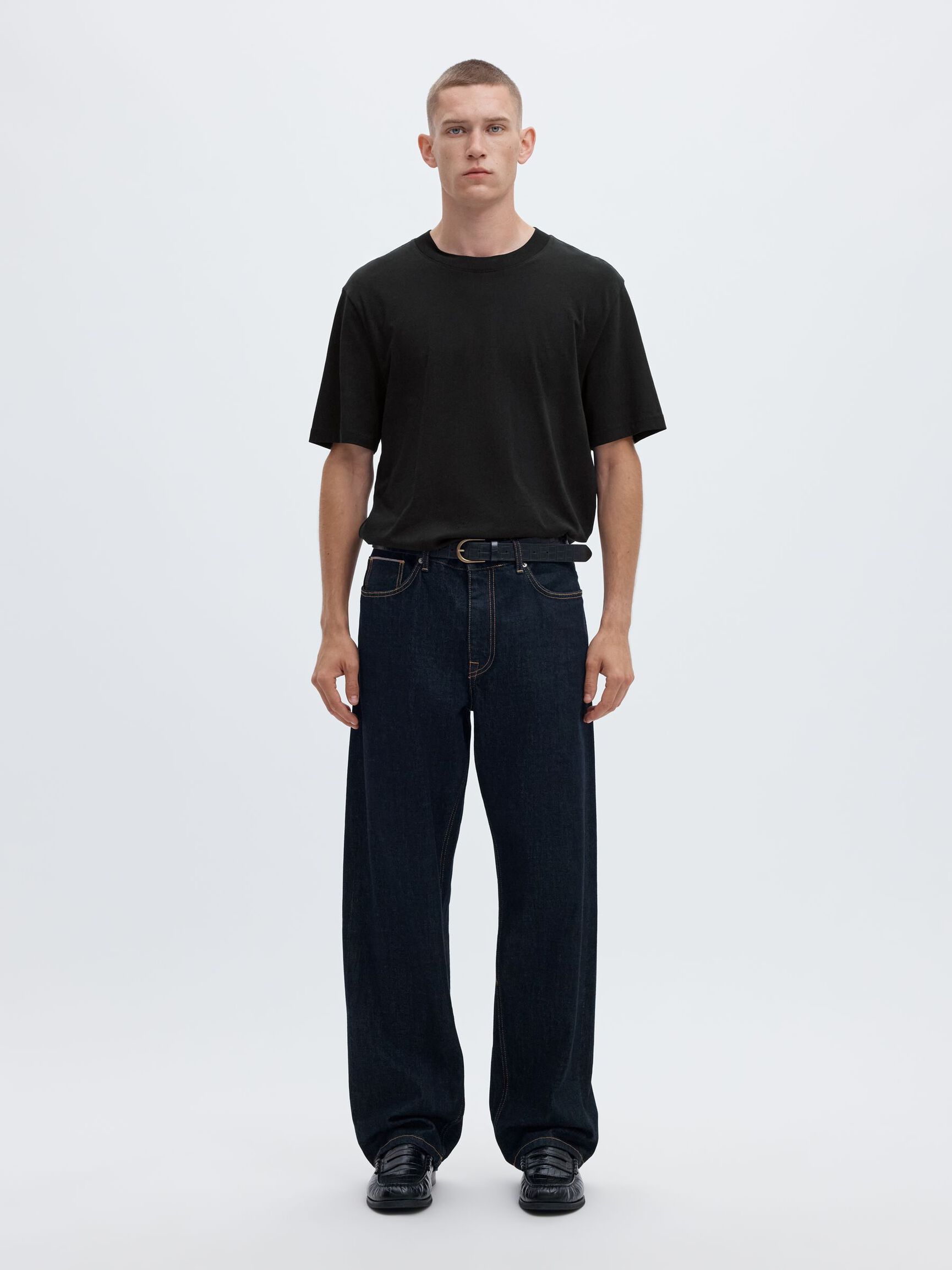SHORT-SLEEVED RELAXED FIT T-SHIRT, Black, highres
