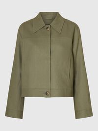 LONG SLEEVED SHORT JACKET, Vetiver, highres