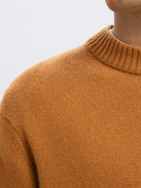 CASHMERE BLEND KNITTED PULLOVER, Chipmunk, highres