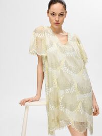 LACE MINI DRESS, Flan, highres