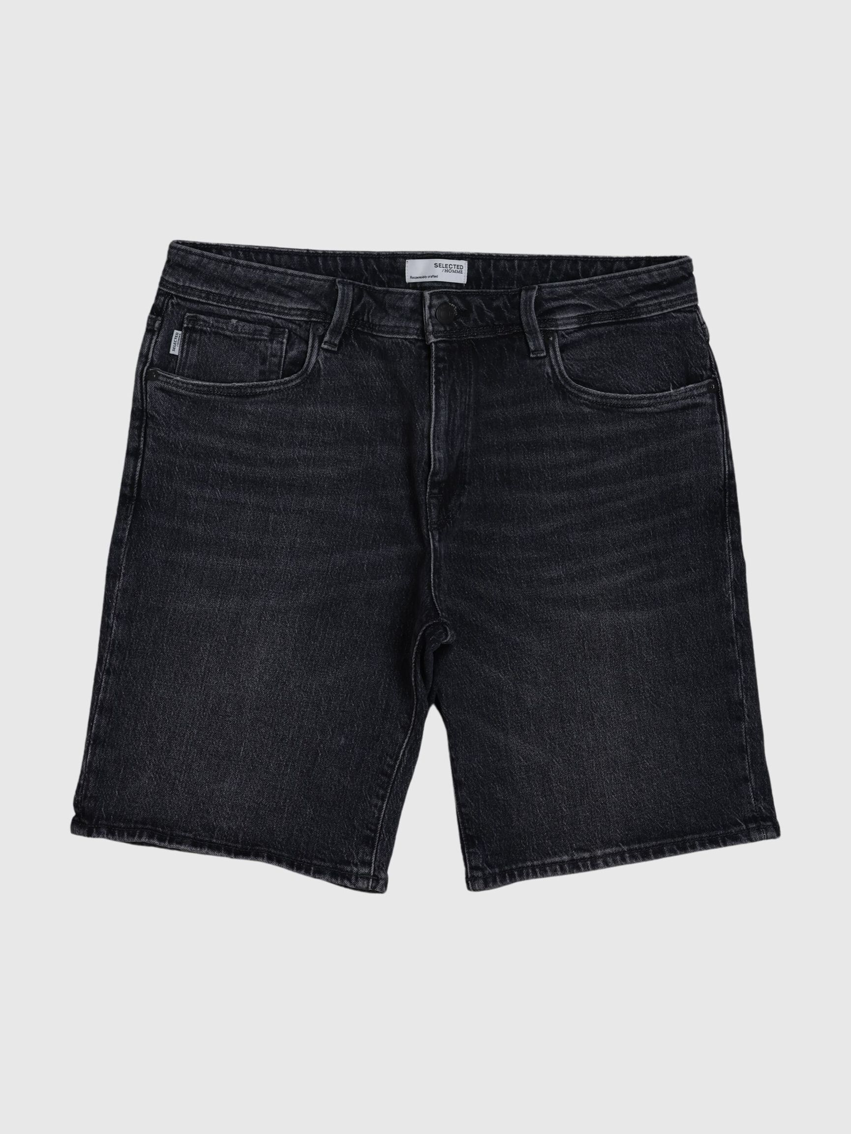 DISTRESSED JEANSSHORTS, Black Denim, highres