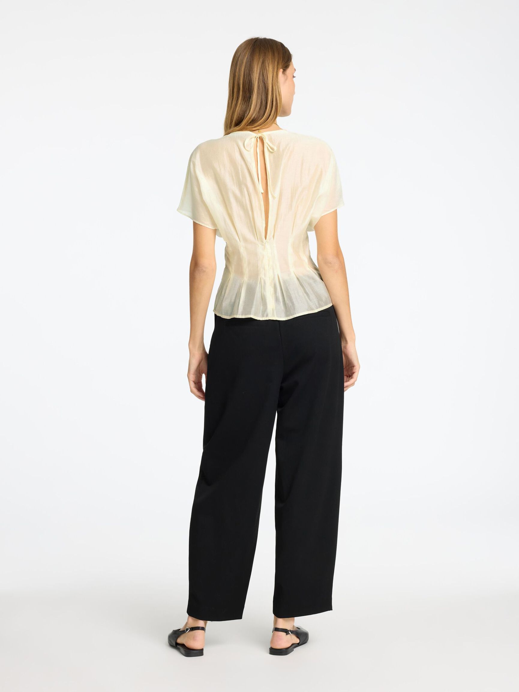 STRUCTURED SHORT SLEEVED TOP, Angora, highres