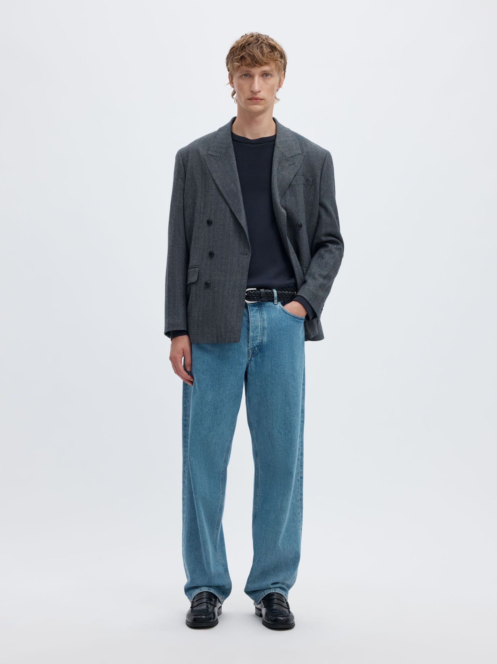 VISCOSE BLEND SWEATSHIRT, Sky Captain, highres