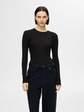 Selected WOOL BLEND LONG SLEEVED TOP, Black, highres - 16094726_Black_003.jpg