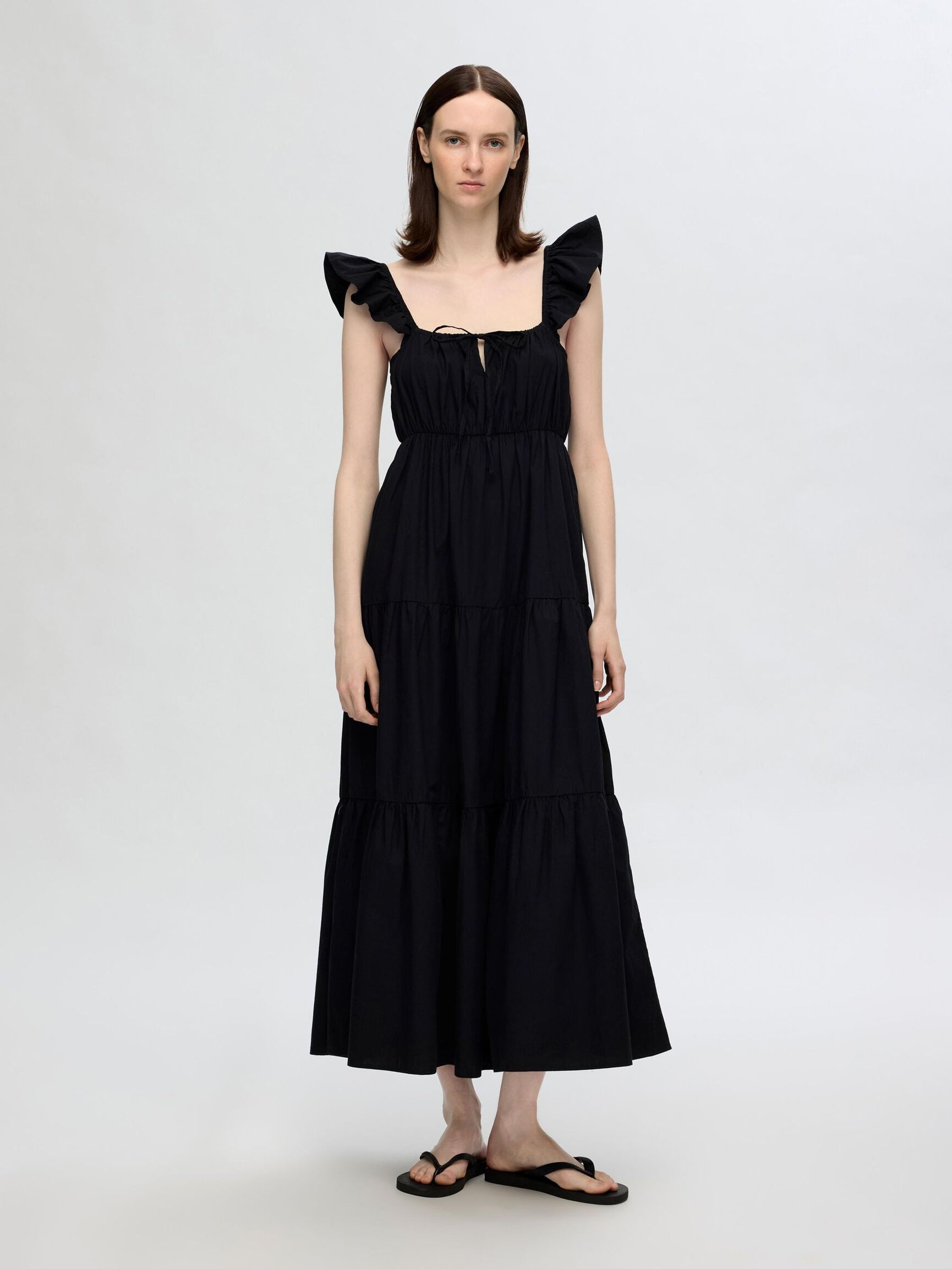 SLEEVELESS MAXI DRESS, Black, highres