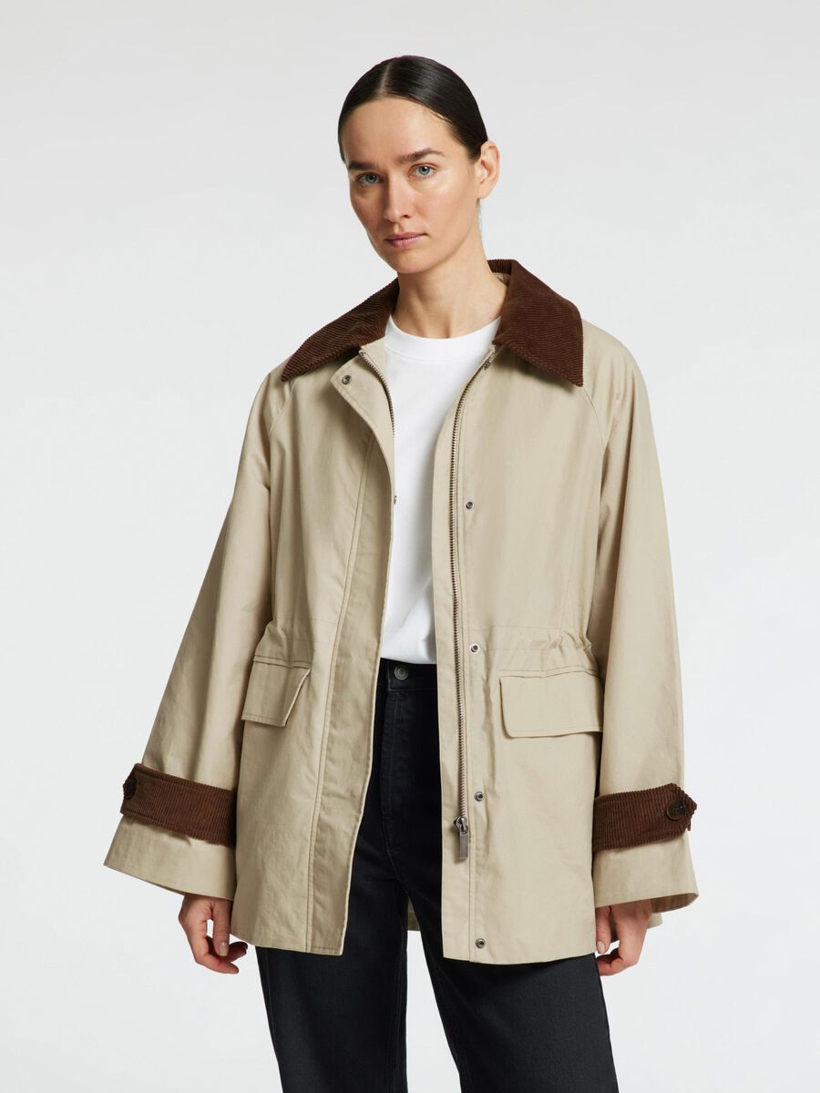 Selected BESCHICHTETE BAUMWOLL JACKE, Feather Gray, highres - 16096657_FeatherGray_003.jpg
