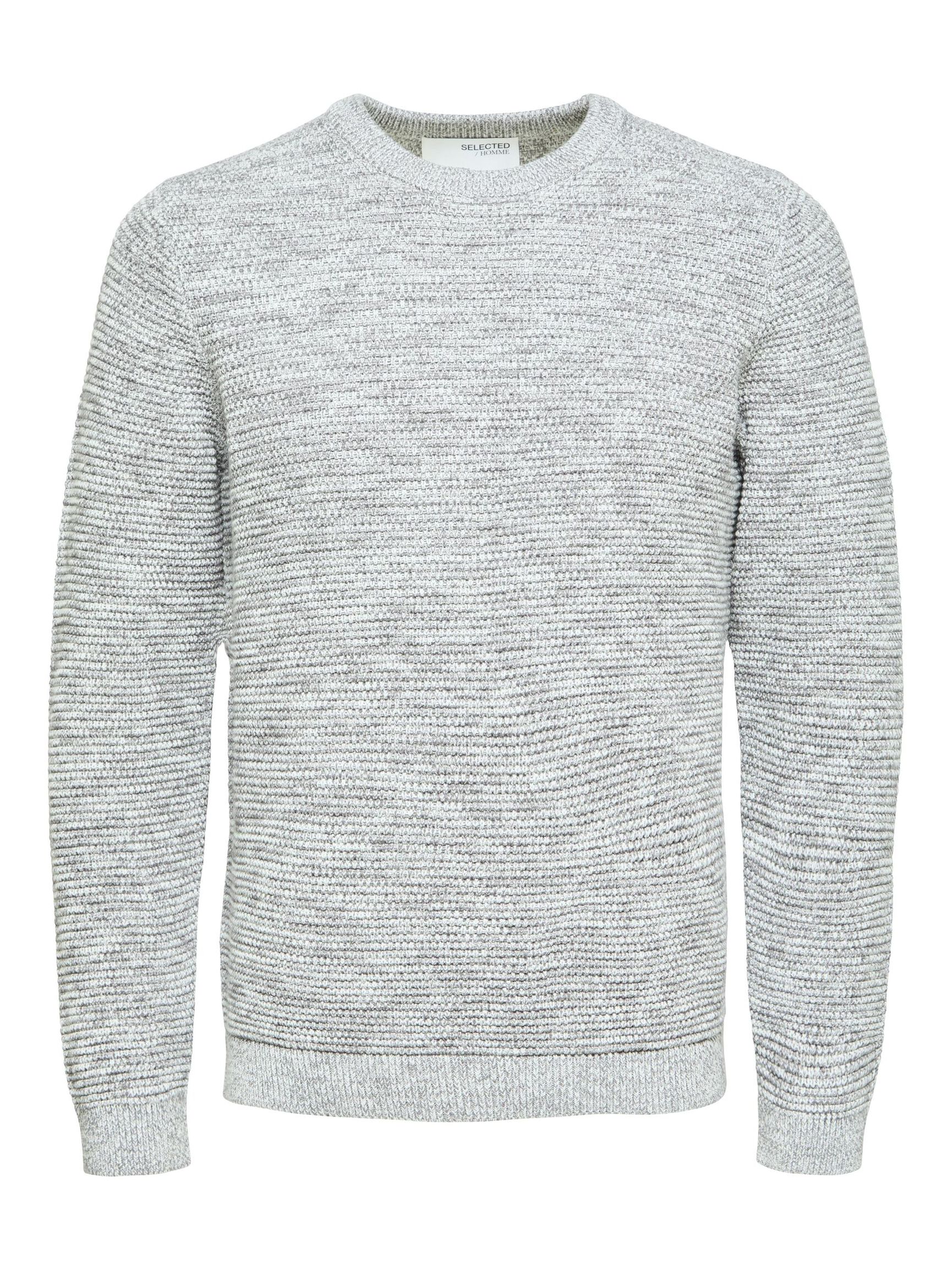 RUNDHALSAUSSCHNITT STRICKPULLOVER, Marshmallow, highres