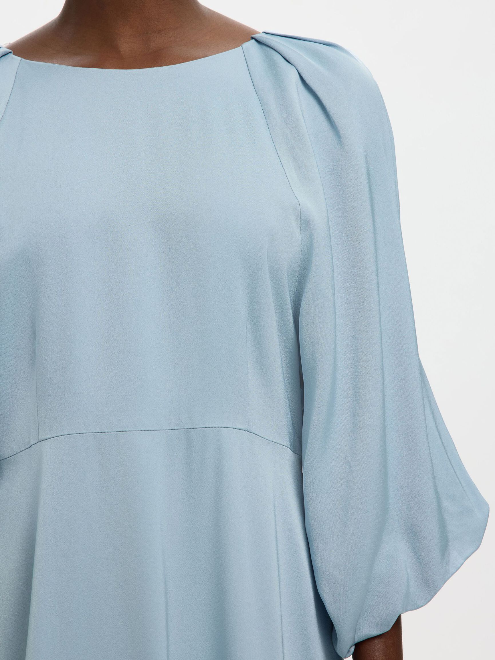 VISCOSE MINI-ROBE, Dusty Blue, highres