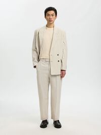 RELAXED FIT SUIT TROUSERS, Oatmeal, highres