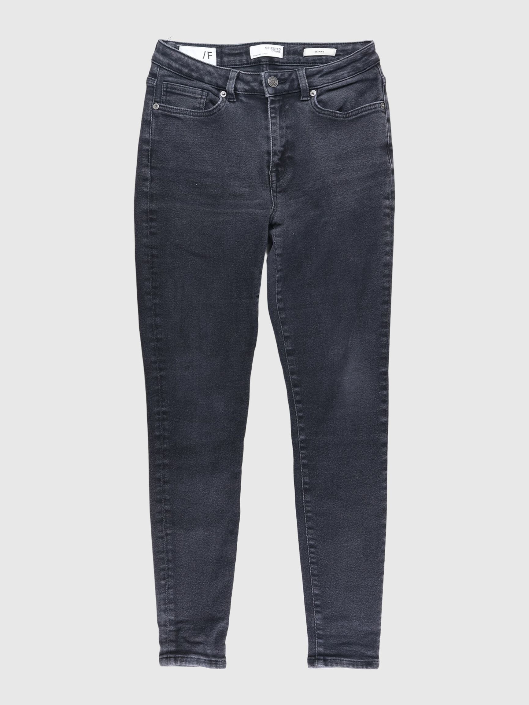 SORT SKINNY FIT JEANS, Black Denim, highres