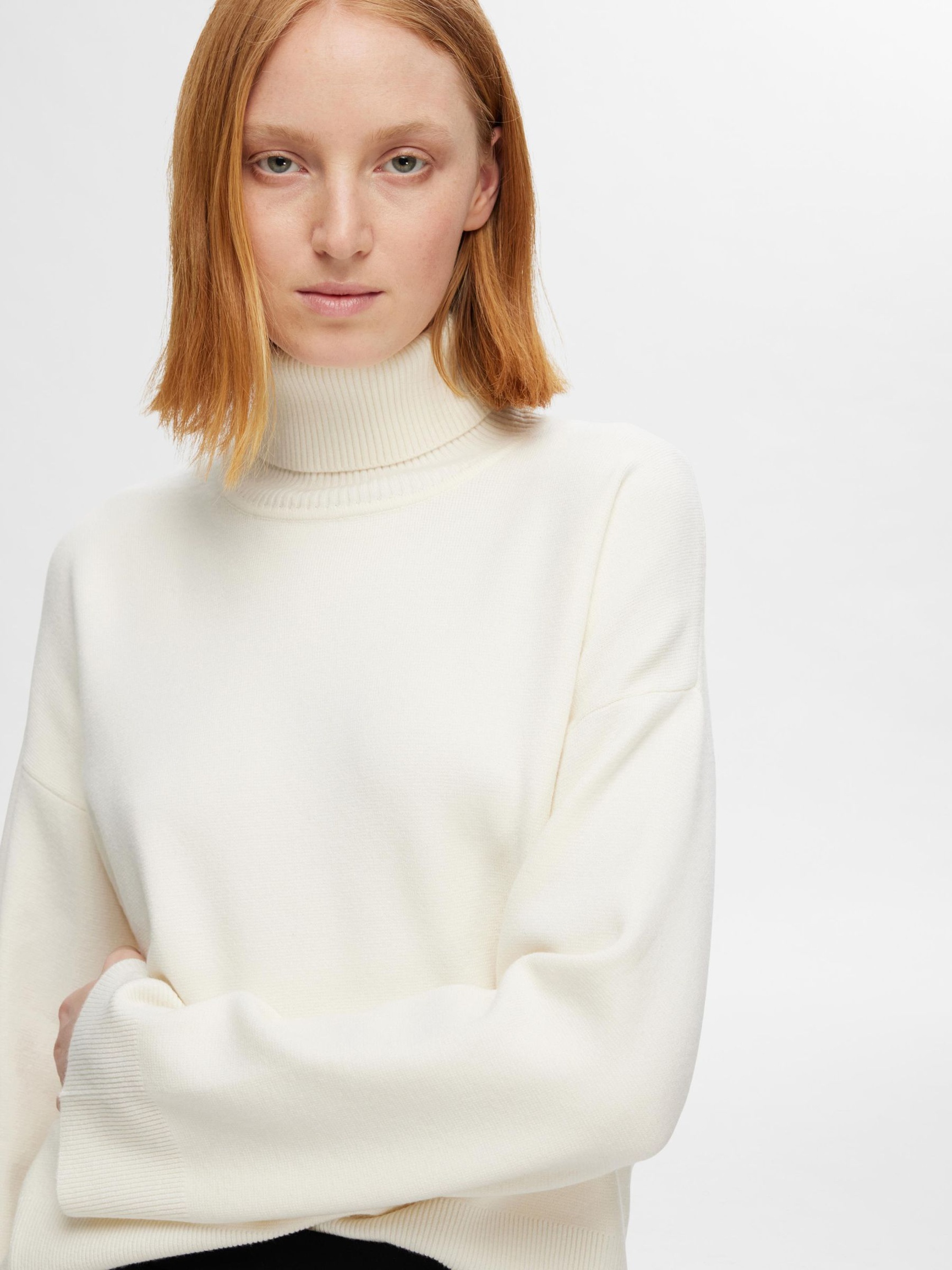 VISCOSE BLEND KNITTED JUMPER, Birch, highres