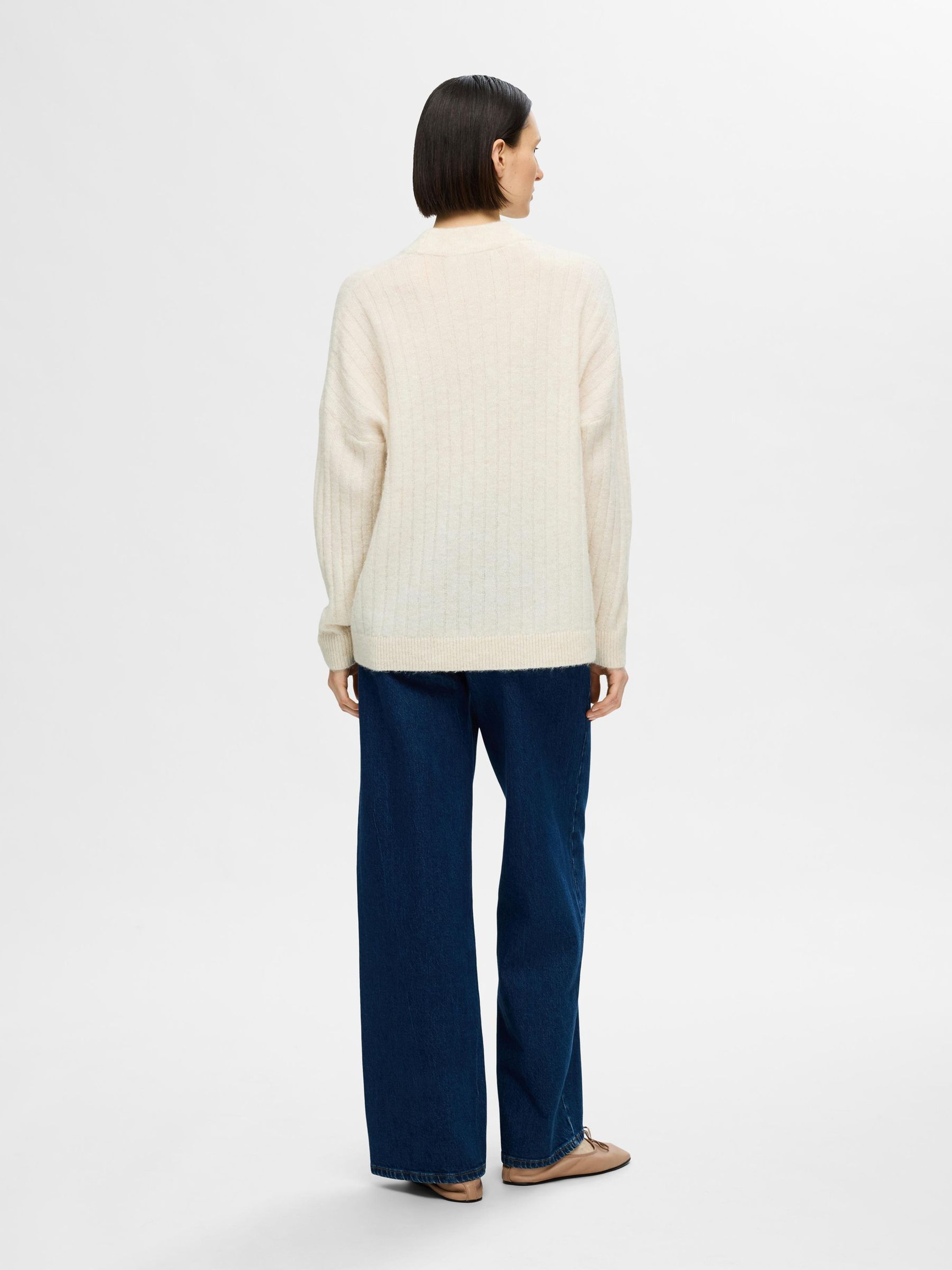 LOOSE FIT WOOL BLEND JUMPER, Birch, highres
