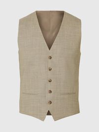 SLIM FIT  WAISTCOAT, Sand, highres