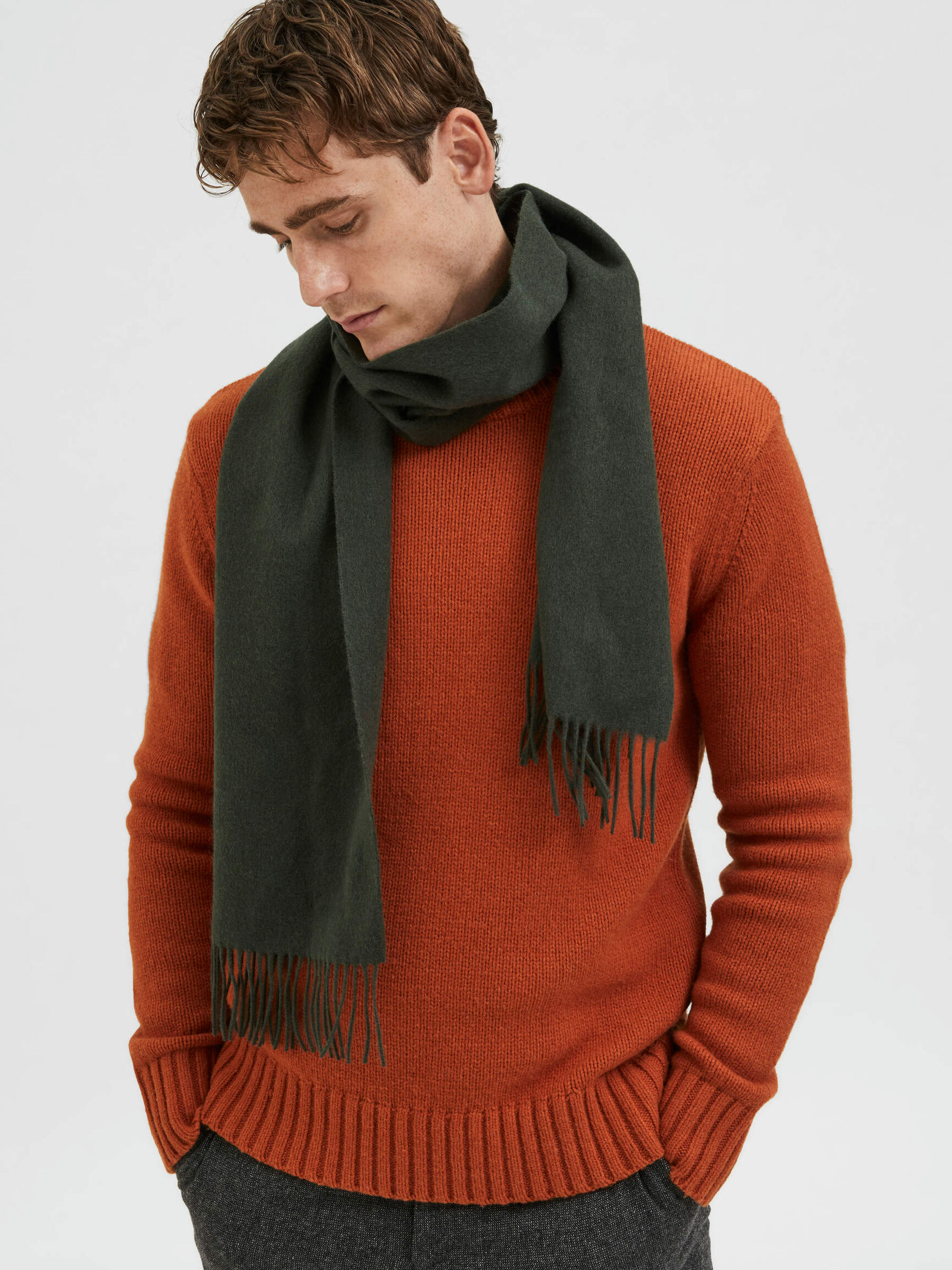 WOOL SCARF, Rosin, highres