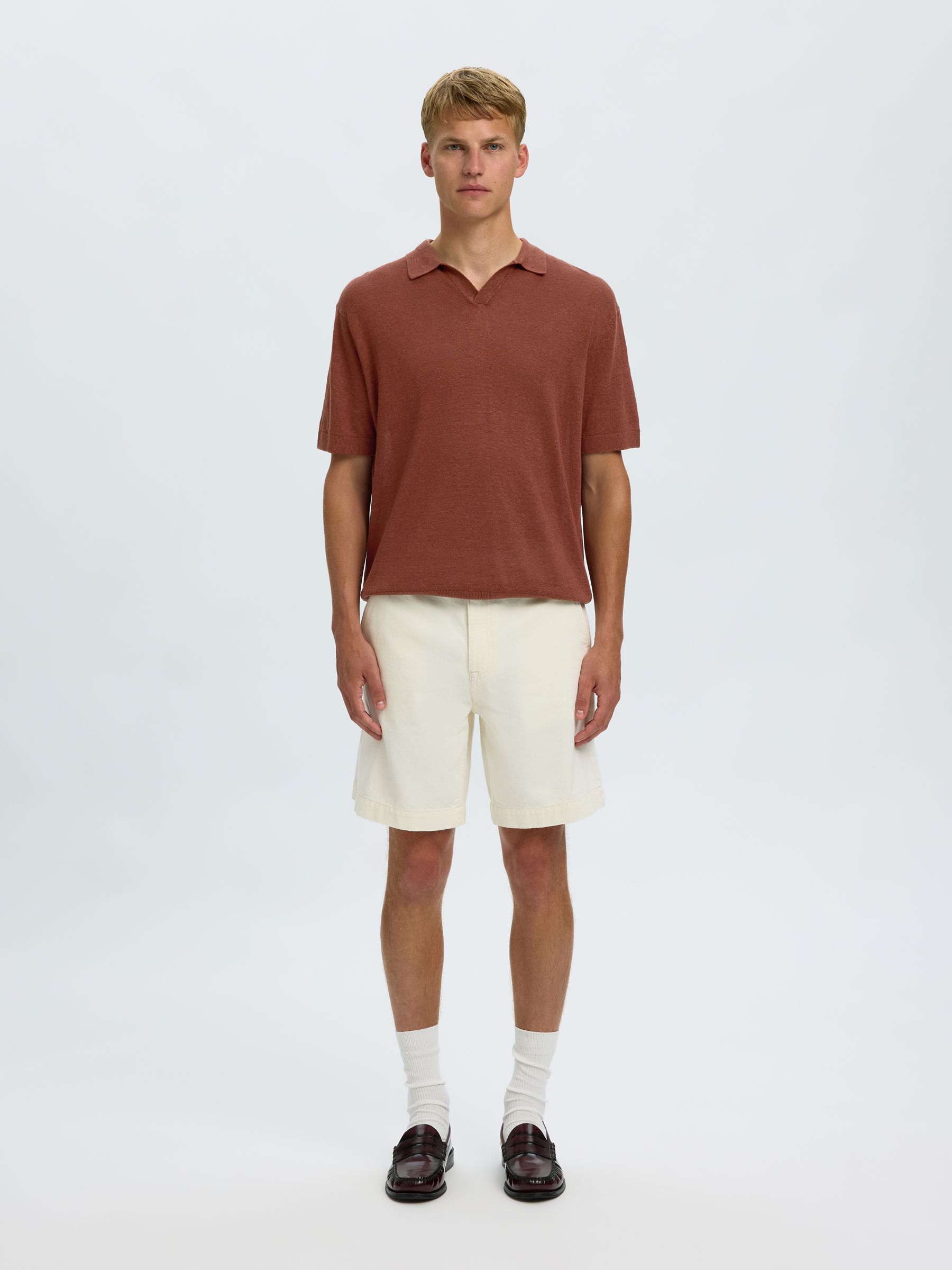 RELAXED FIT POLO SHIRT, Cherry Mahogany, highres