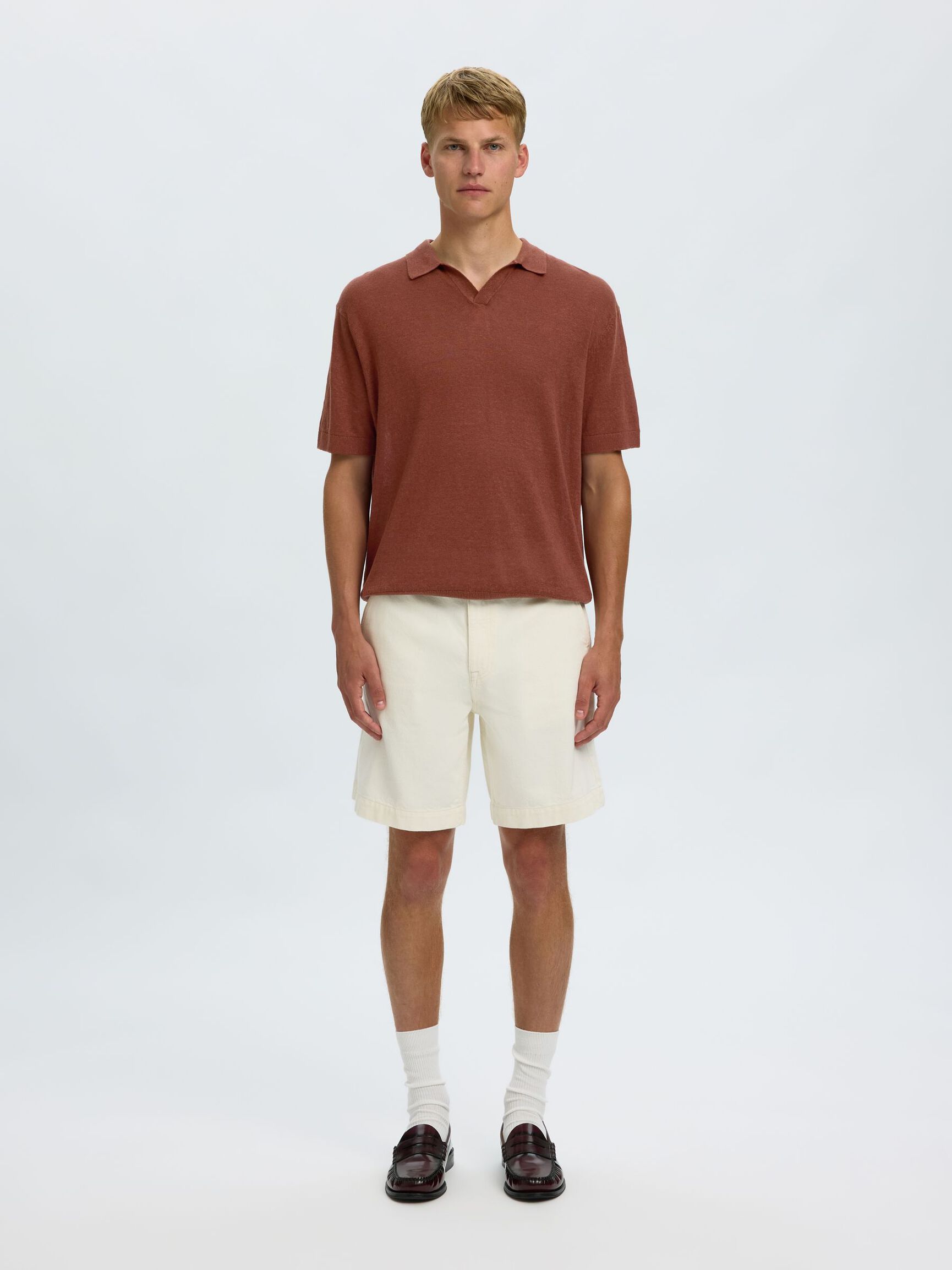 RELAXED FIT POLO SHIRT, Cherry Mahogany, highres