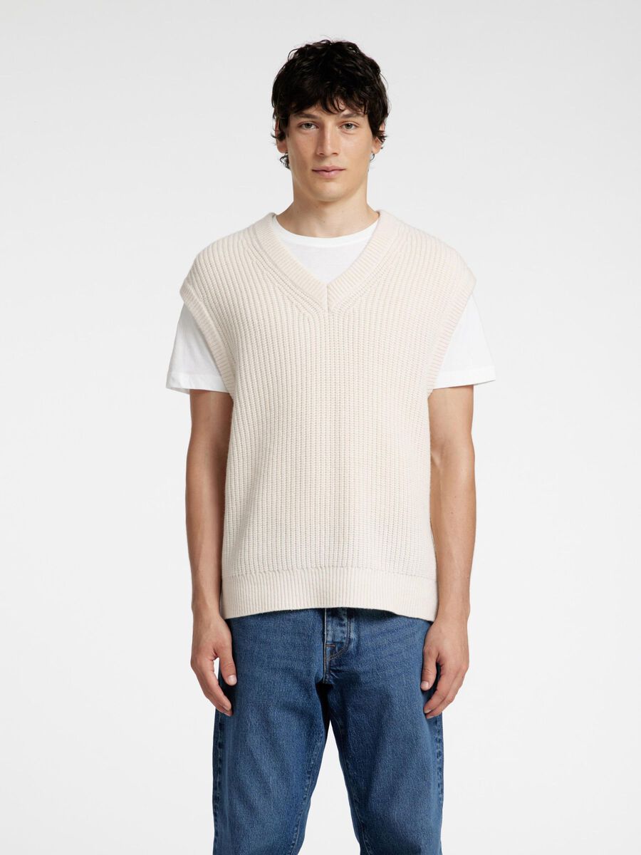 Selected WOOL BLEND KNITTED VEST, Tofu, highres - 16094583_Tofu_003.jpg