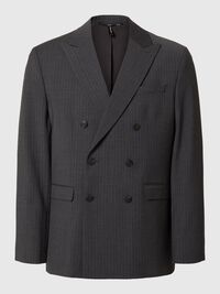 KRITSTRECKSRANDIG DUBBELKNÄPPT KAVAJ, Dark Grey, highres