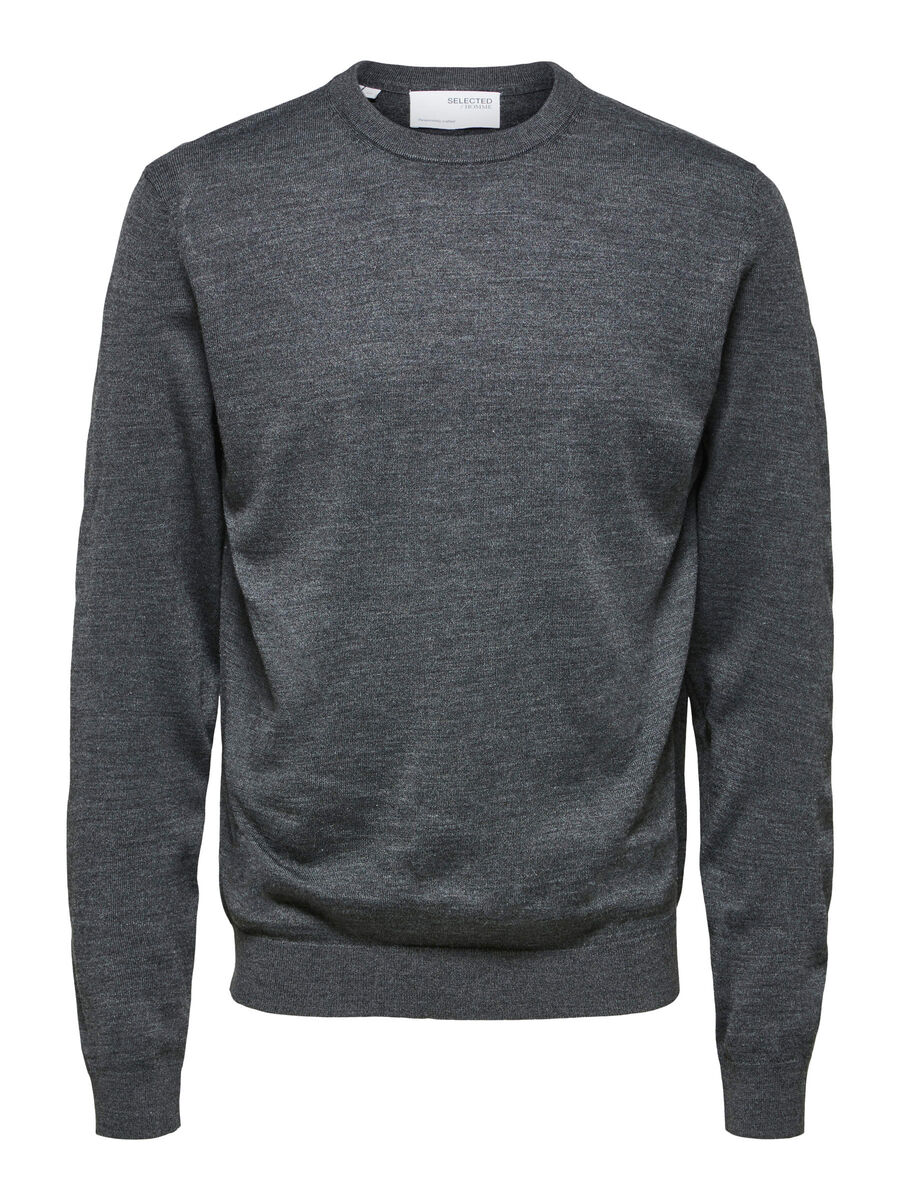 Selected LONG-SLEEVED JUMPER, Medium Grey Melange, highres - 16079772_MediumGreyMelange_001.jpg