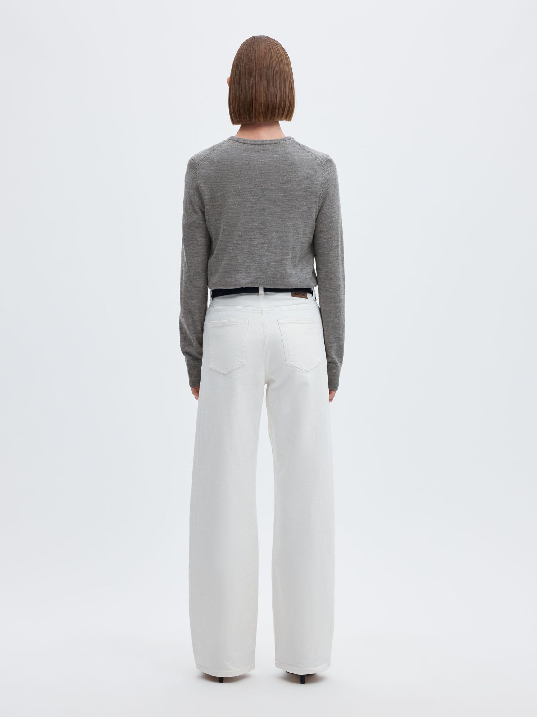 100% MERINO WOOL PULLOVER, Medium Grey Melange, highres