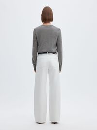 100% MERINO WOOL PULLOVER, Medium Grey Melange, highres