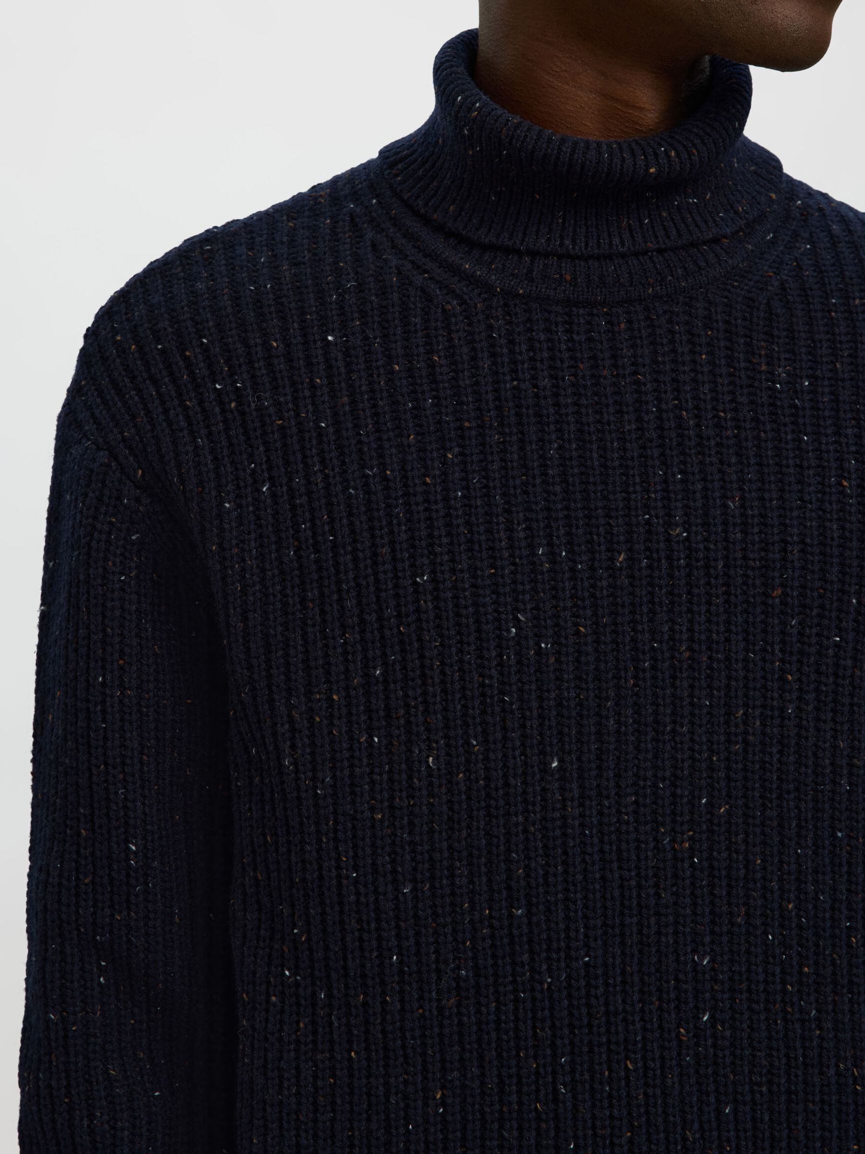 WOOL BLEND KNITTED PULLOVER, Sky Captain, highres