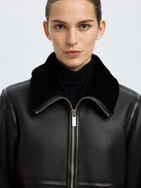 LAMMFELL LEDERJACKE, Black, highres