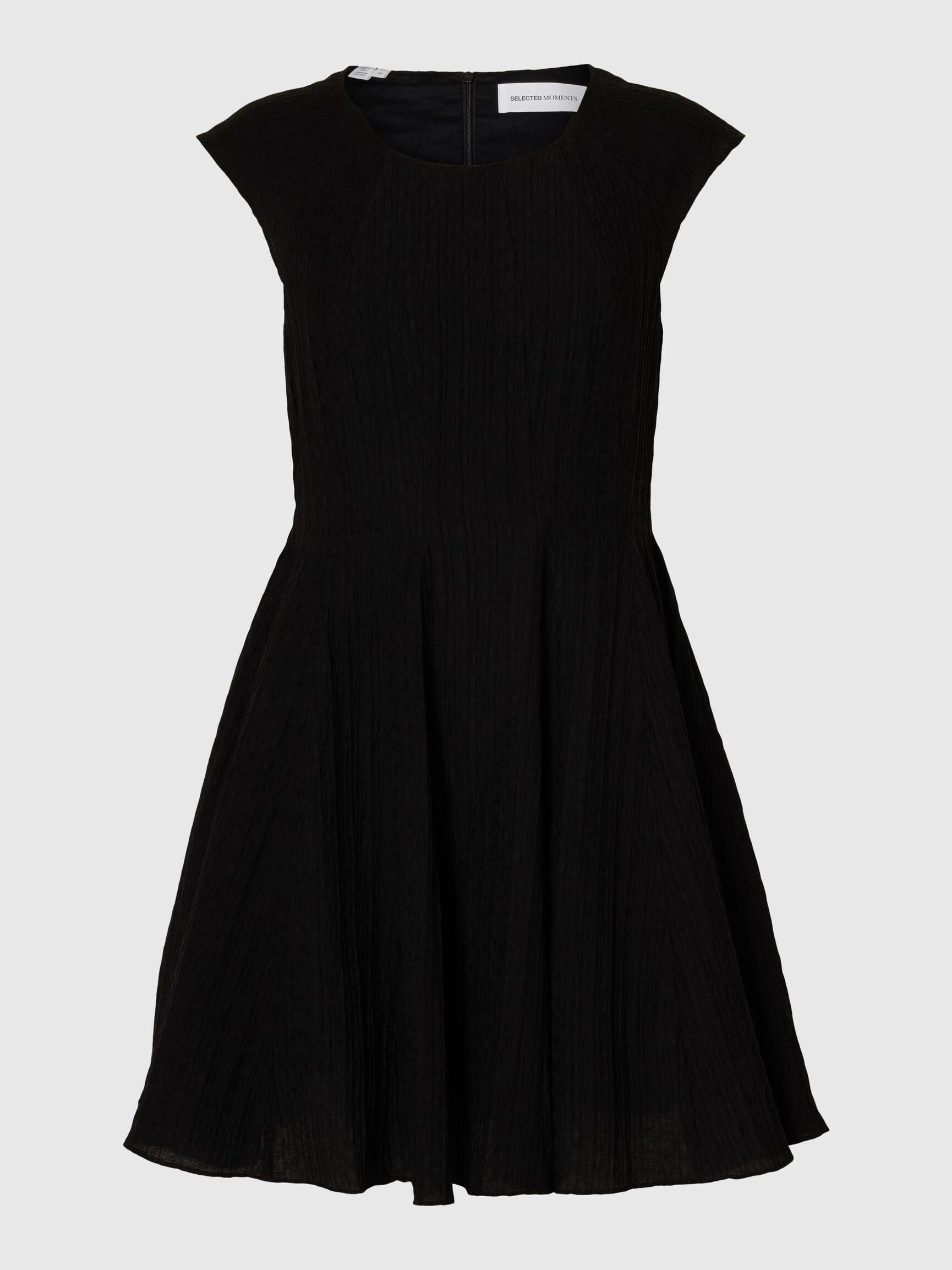 CAP SLEEVE MINI DRESS, Black, highres
