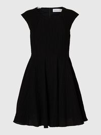 CAP SLEEVE MINI DRESS, Black, highres