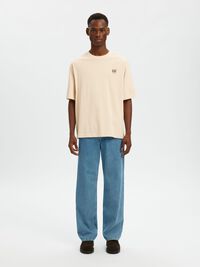 TRYCKTA T-SHIRT MED RUND HALSRINGNING, Angora, highres