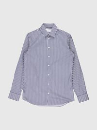 LONG-SLEEVED SLIM FIT SHIRT, Dark Sapphire, highres