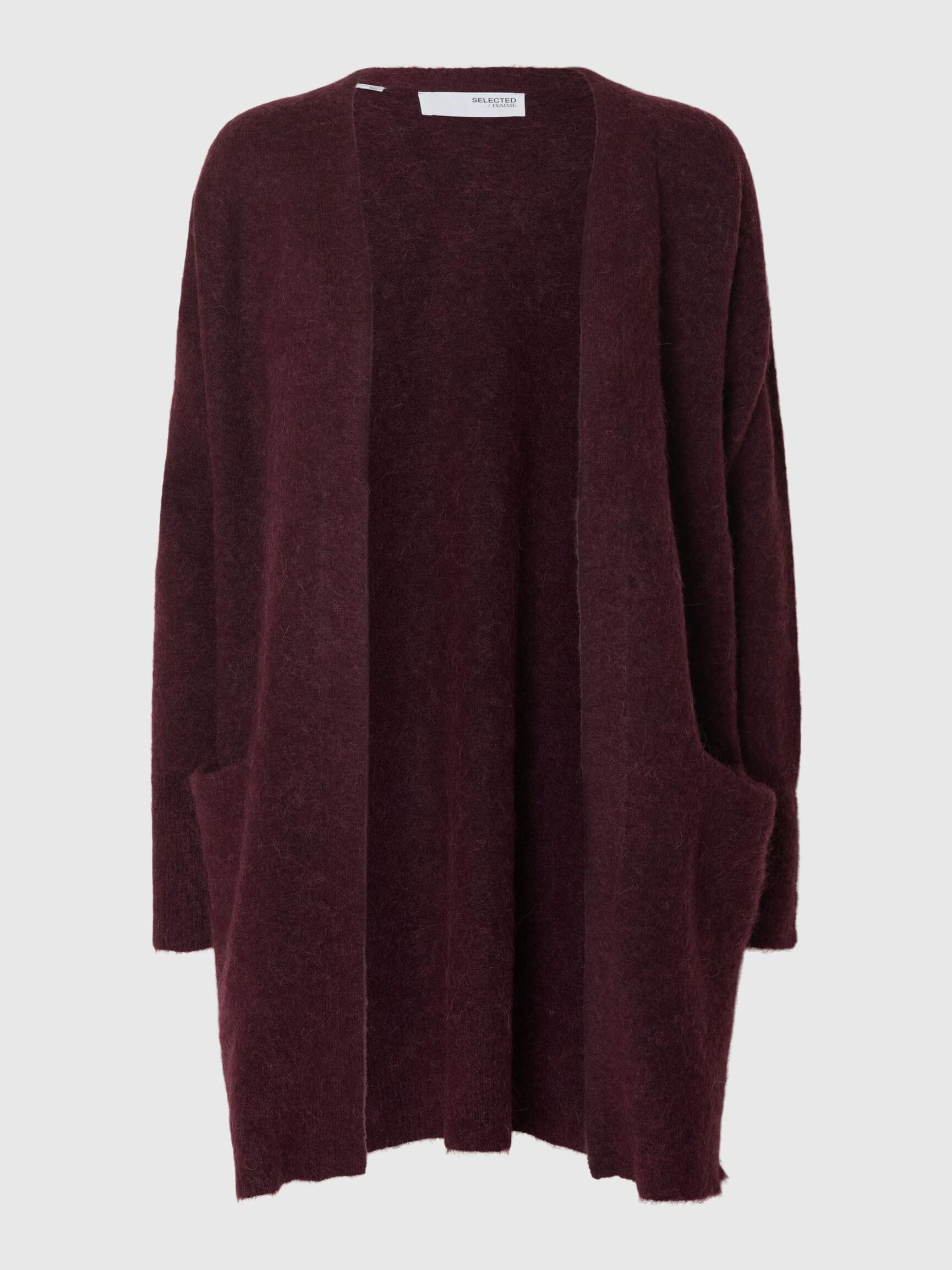 LONG KNITTED CARDIGAN, Fig, highres