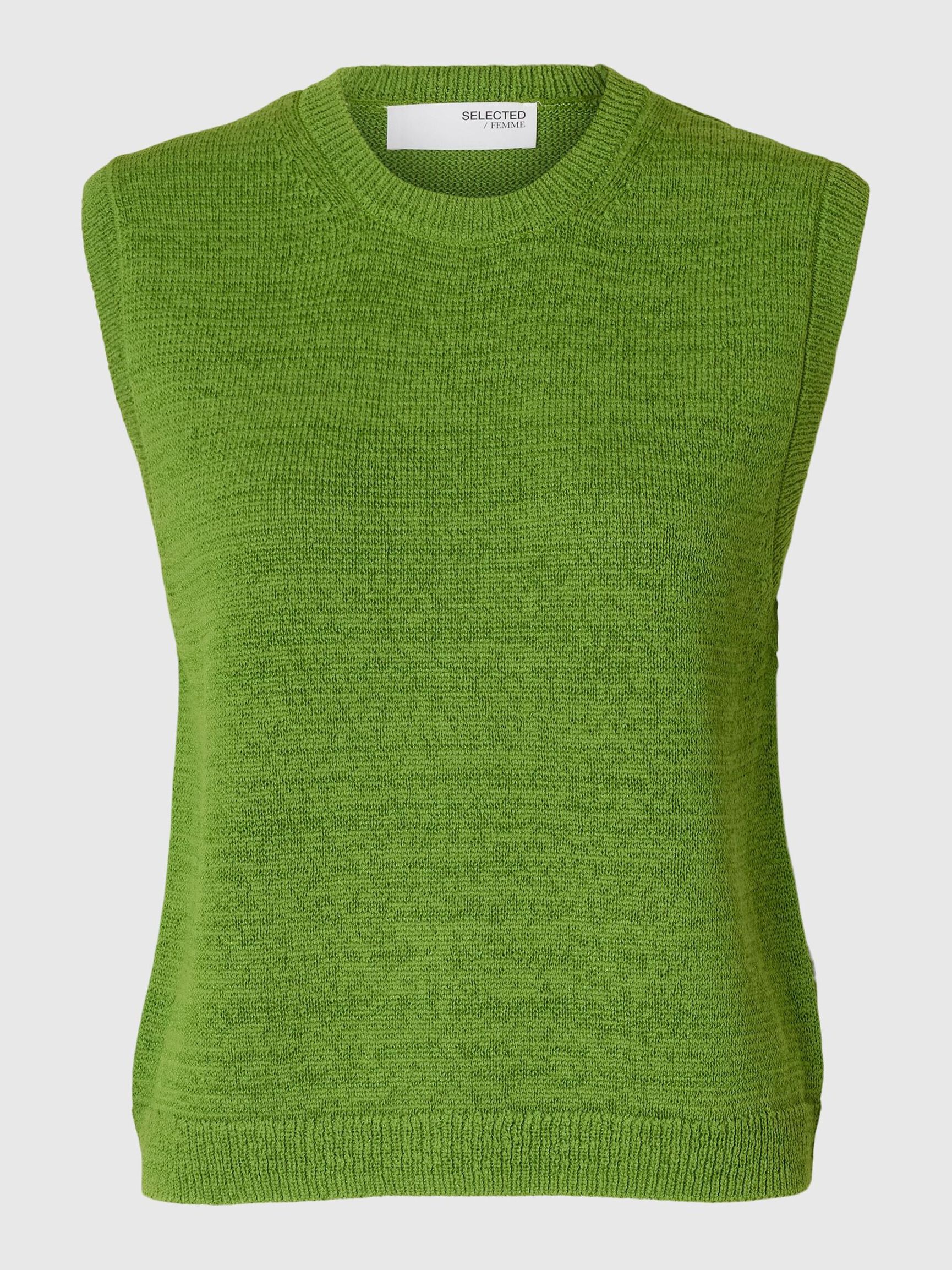 COTTON BLEND KNITTED VEST, Spindle Tree, highres