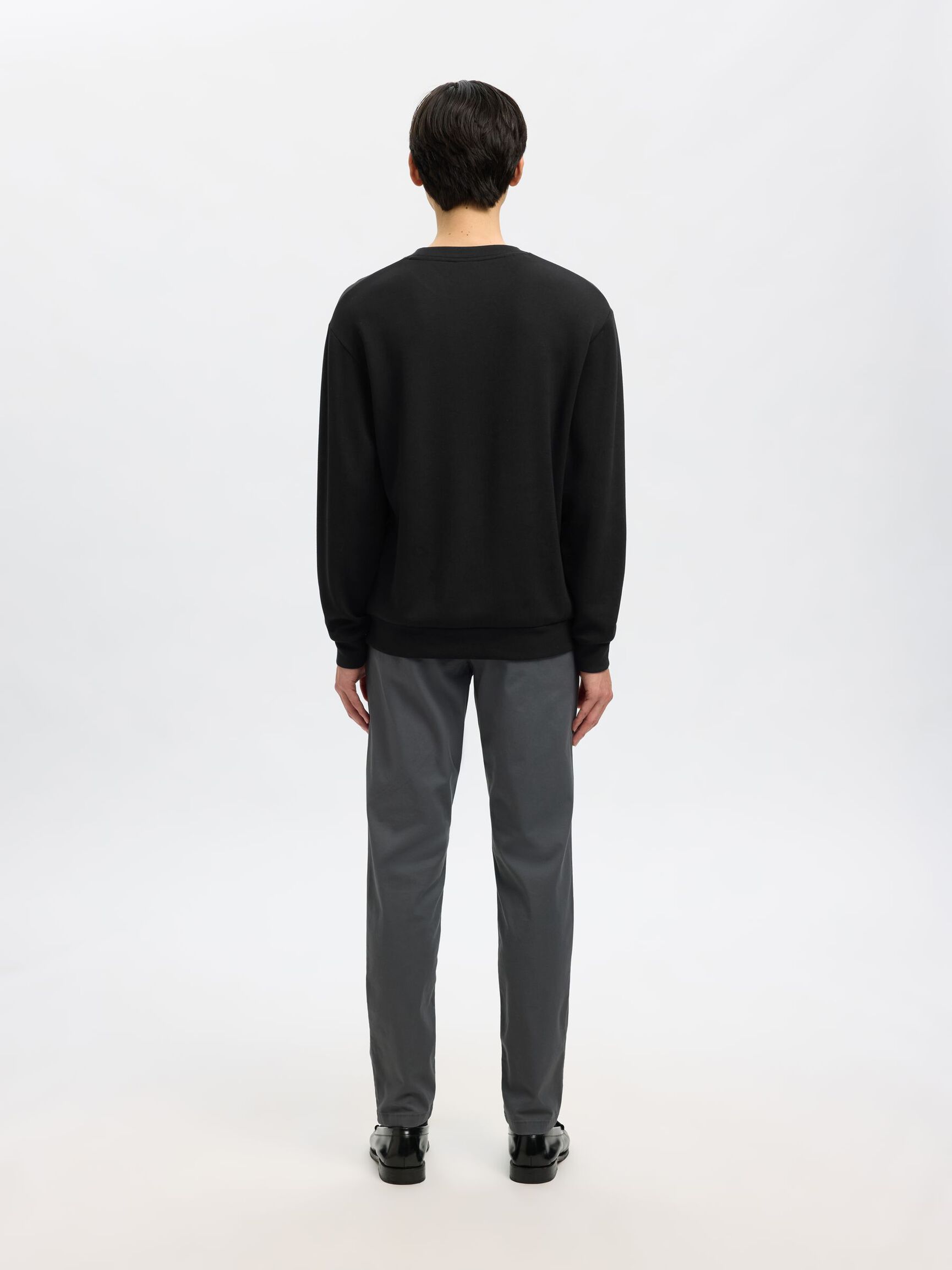 VISCOSE BLEND SWEATSHIRT, Black, highres