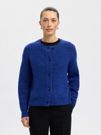 LONG-SLEEVED CARDIGAN, Dazzling Blue, highres